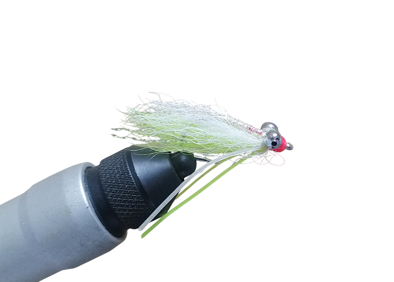 GOTCHA (BEADCHAIN EYES) - CHARTREUSE OVER WHITE