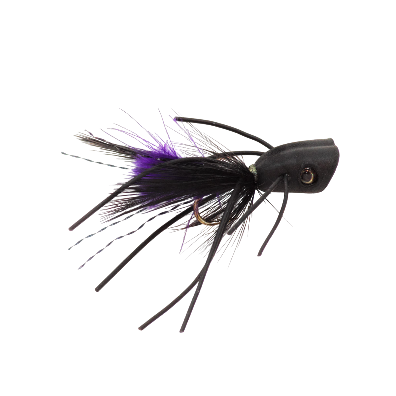 DOUBLE BARREL BASS POPPER - BLACK & PURPLE