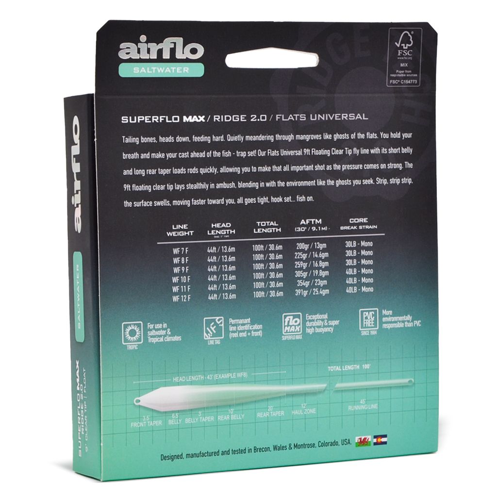 AIRFLO SUPERFLO RIDGE 2.0 FLATS POWER TAPER FLY LINE