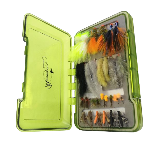 Troutflies UK Black Nomad Flies Green Nosed – 6 Pack – Size 10 – Sinking Streamers For Trout Fishing